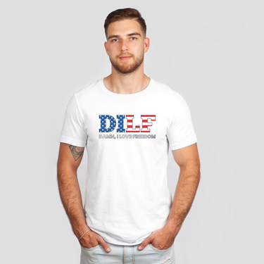 damm i love freedom white shirt - colored